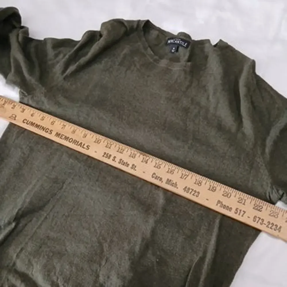Men’s J Crew Mercantile M Men's Olive 100% Cotton Long-Sleeved Crewneck Sweater